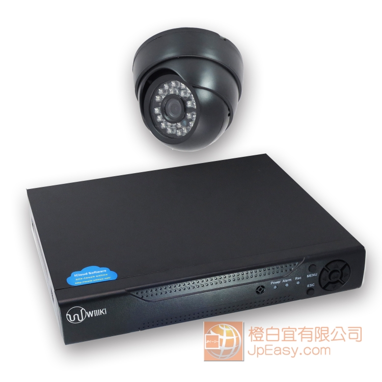 最經濟型 1鏡頭1錄影套裝 室內半球1000線 手機網路遠程視訊監控 數碼儲存 DIY即買即用