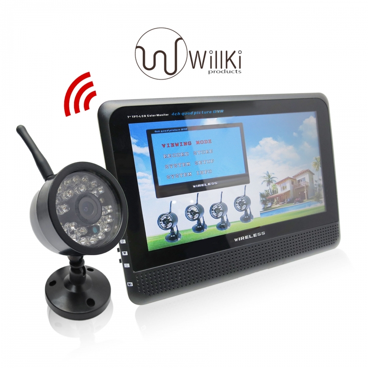 2.4G無缐 最簡易套裝系列 1鏡頭+液晶屏 SD錄影 收錄音