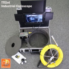 轉彎玻璃纖維條 工業內窺鏡頭 螺旋彈簧導管23mm直徑高清彩色鏡頭 50米  LED照明 9寸顯示器 連SD錄影 IP68 水管/管道探測器