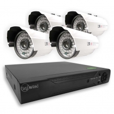 最經濟型 4鏡頭連錄影機套裝 戶外防水1000線 手機網路遠程視訊監控 數碼儲存 DIY即買即用