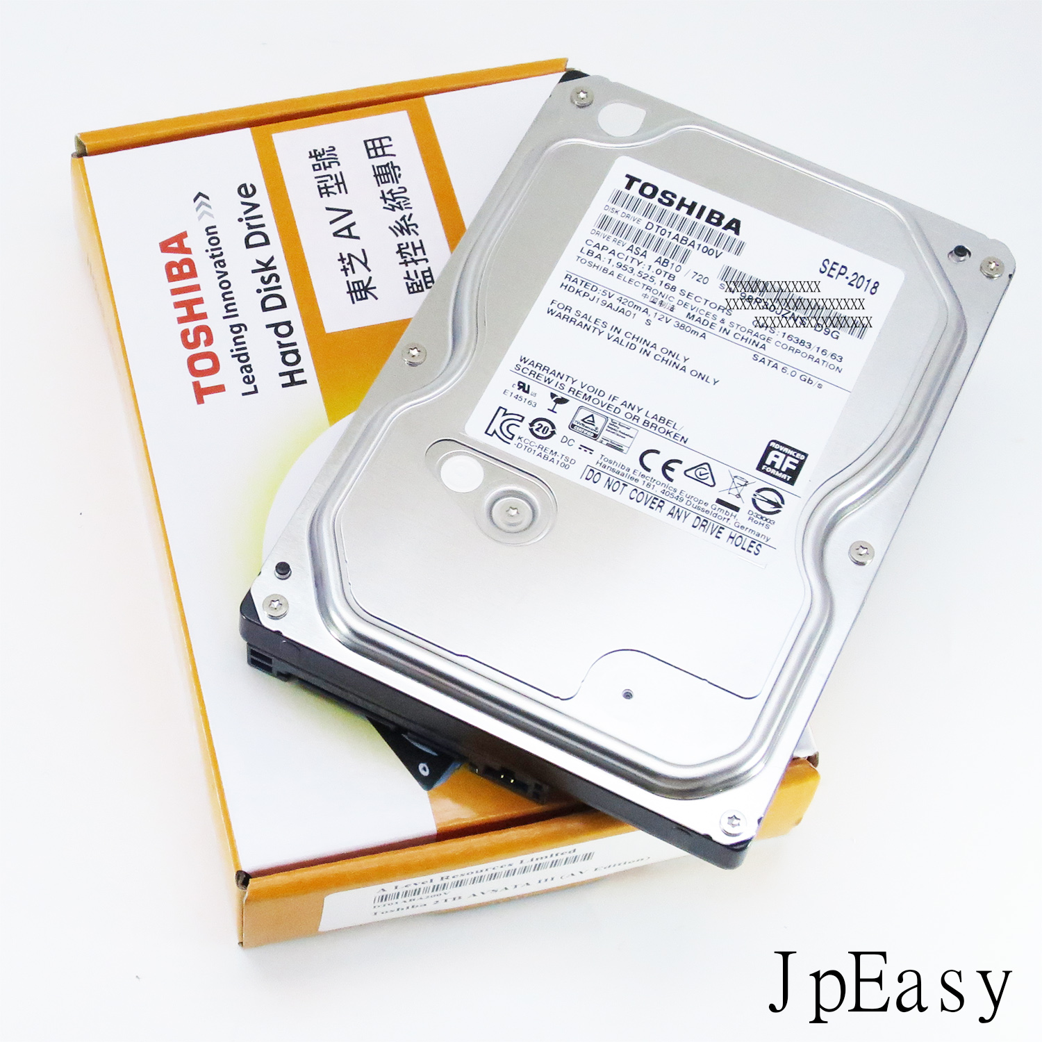 4TB Hard Disk Drive 3.5吋 SATA3 監控用硬碟 5700RPM轉速 低溫運行 32MB緩衝記憶體