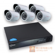 最經濟型 5鏡頭連錄影機套裝 戶外防水1000線 手機網路遠程視訊監控 數碼儲存 DIY即買即用