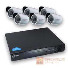 最經濟型 8鏡頭連錄影機套裝 戶外防水1000線 手機網路遠程視訊監控 數碼儲存 DIY即買即用