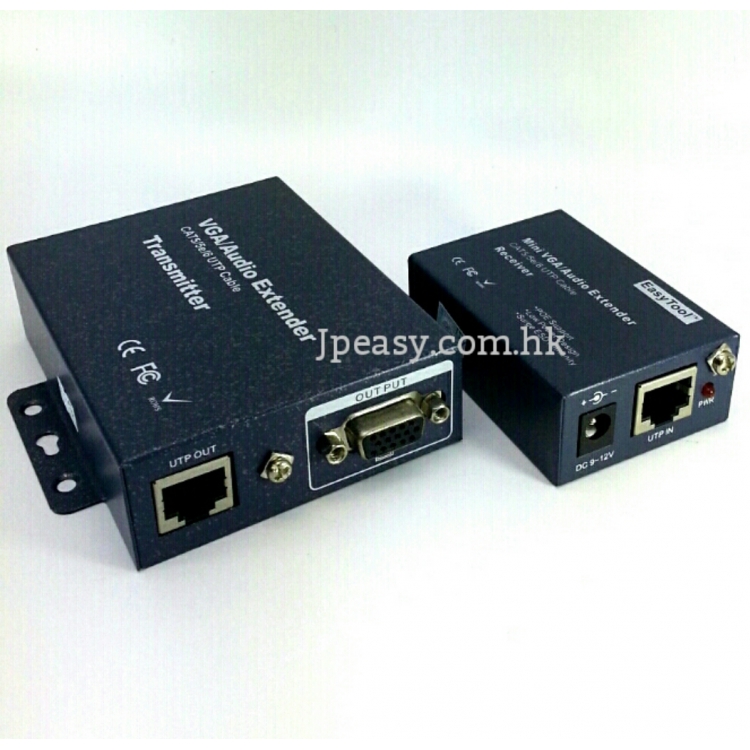 VGA轉LAN線傳輸器 VGA絞線傳輸器 支持USB滑鼠遙控操作 300米工程用 VGA UTP Extender
