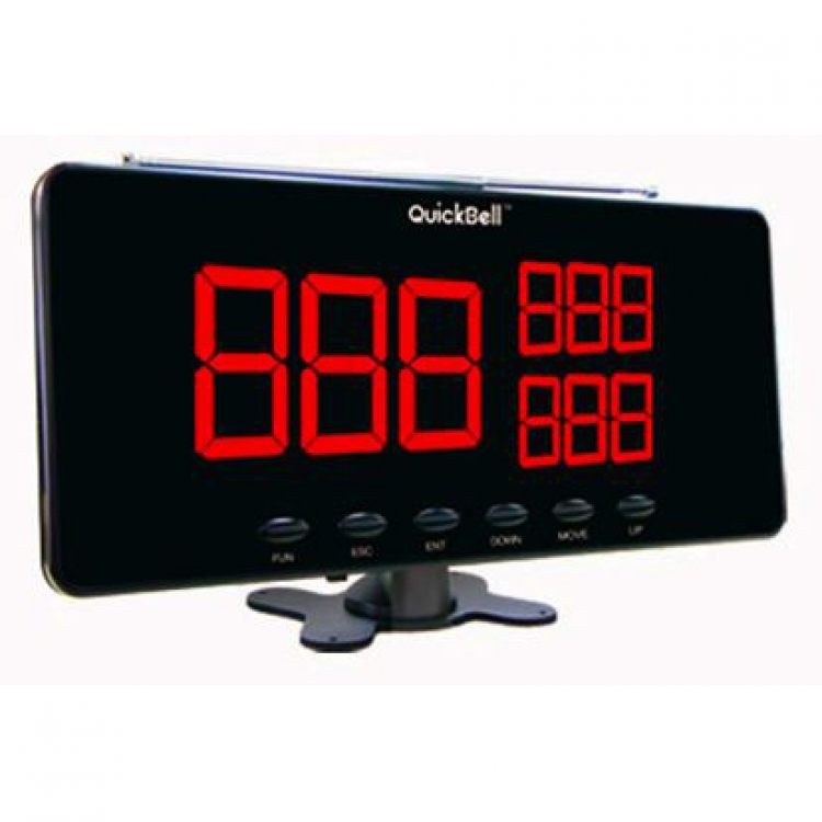 QuickBell 無線呼叫器,服務鈴 三行順序背光顯示 主機可無線連接手按鈕呼叫器 接客服 Service Centre