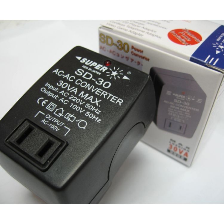 變壓器 220轉輸出100V 30W 日本,台灣,美國等100V 電器使用 AC-Adaptor/Transformer 小型線圈變牛 *請選用新型號SD50