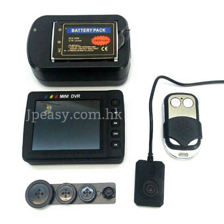 多種紐扣鏡頭,隱蔽針孔攝像機+Mini DVR MicroSD錄影CCTV Camera