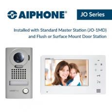 日本AiPhone 一拖一 窗口門口視像對講, 開門按鈕 客服櫃檯對講系統, 音質清晰無雜訊 安裝簡便操作容易 7吋液晶顯示 有線對講機 New JOS-1V