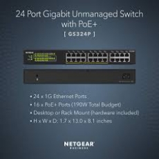 Netgear 16-port Gigabit Ethernet Unmanaged POE+ Switch 交換器