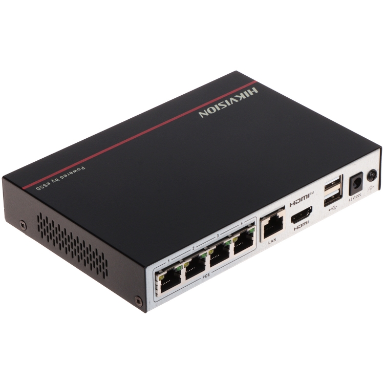 4路網絡高清 內置1TB SSD硬盤 CCTV閉路電視迷你錄影機 POE供電 遠程視訊網路監控 H265壓縮格式 繁中ENG版